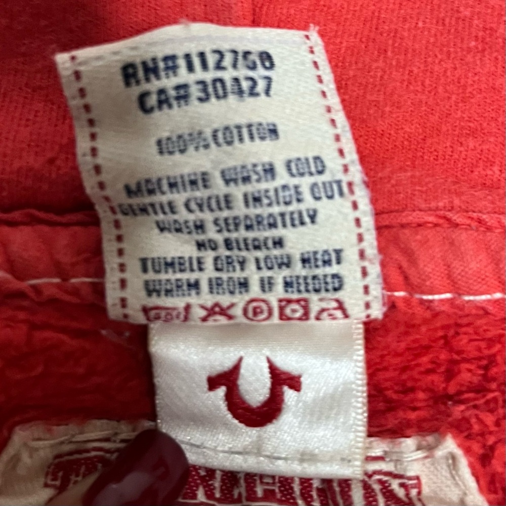 True Religion VTG Hoodie Womens Medium Y2K Red Full Zip Fleece Deep Stitch 90s - Picture 12 of 16